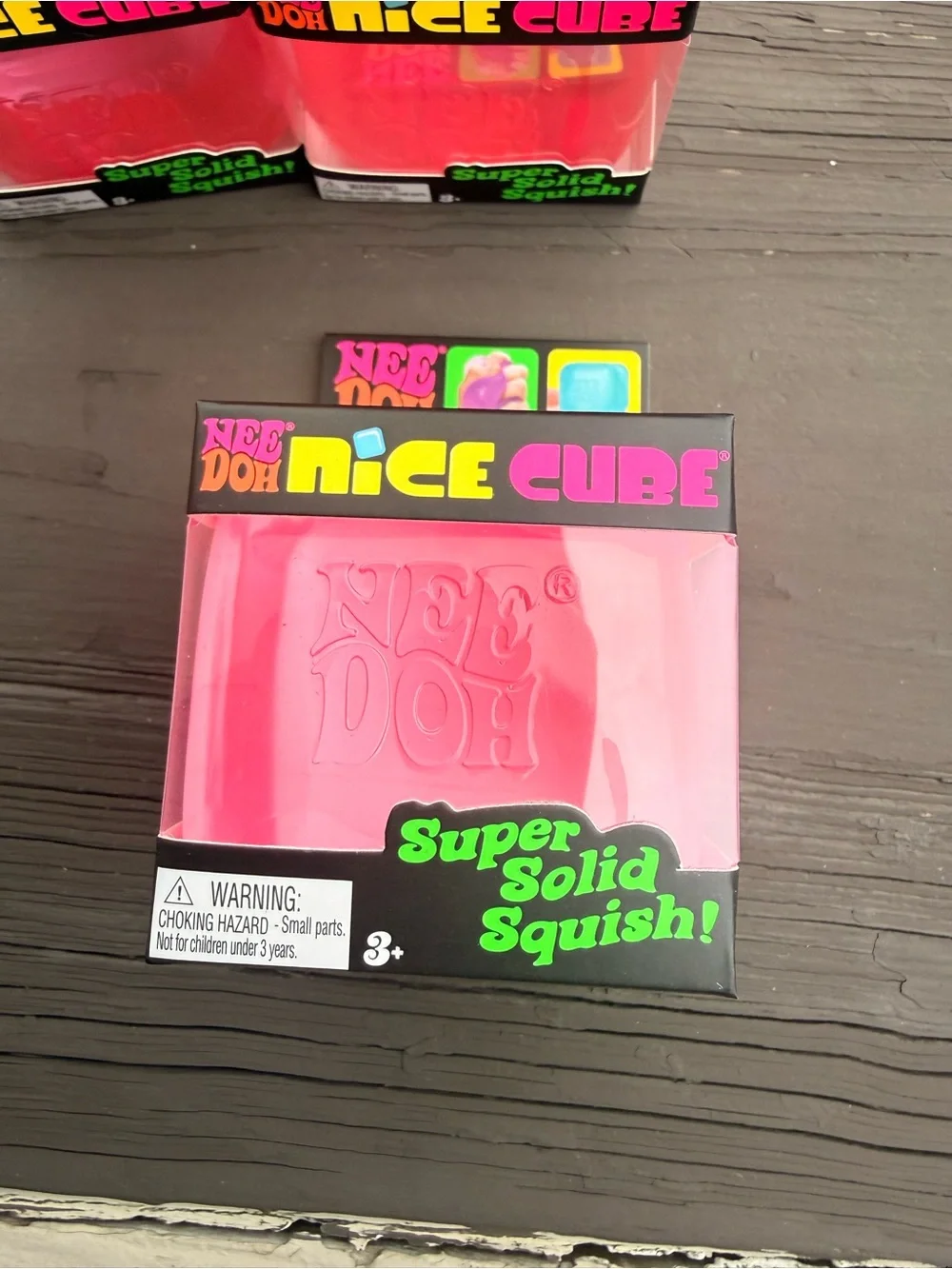Nee Doh Nice Cube Squishy Stress Toy - Bright Pink
